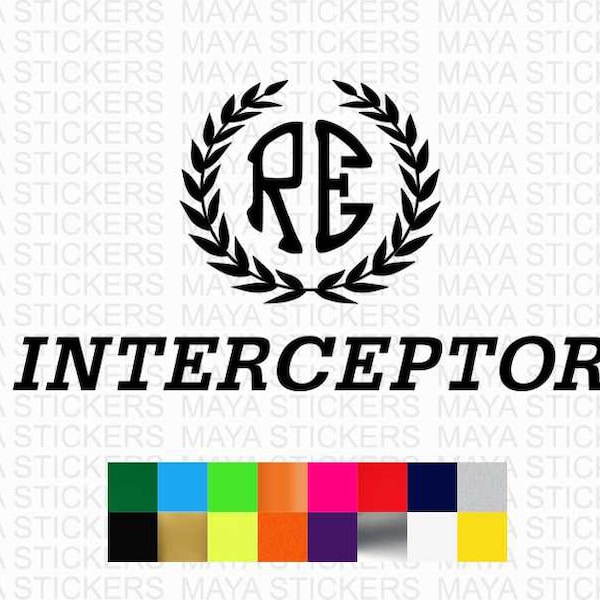 Royal Enfield interceptor logo stickers in multiple color options