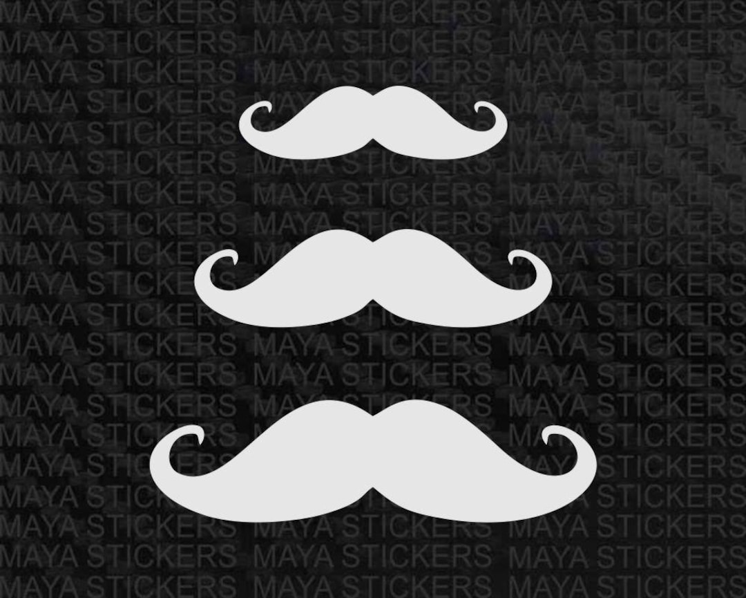 3 Piece Combo Moustache Vinyl Decal Sticker for Cars, Bikes & Laptops ...
