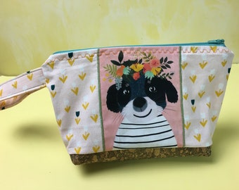 Dog  wash bag, Black dog  gift idea, gift for dog lovers, dog themed gift, dog treat bag, dog pencil case, dog party bag, medicine pouch