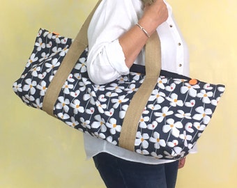 Handmade Floral Yoga Mat Bag, Lightweight Pilates Sling Carrier, Cotton-Mix UK Made