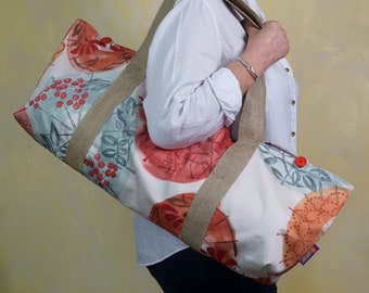 Handmade Floral Cotton Yoga Mat Bag, Lightweight Pilates Sling Carrier