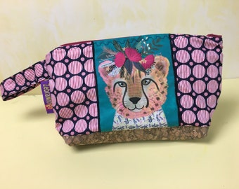Leopard gift, cheetah gift  leopard pencil case , make up pouch, sanitary pouch, cheetah  lover gift, safari party gift, kids  part gift