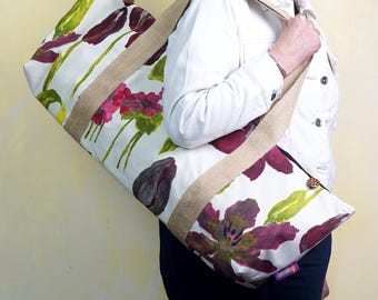 Handmade Floral Yoga Mat Bag, Lightweight Pilates Sling Carrier, Cotton-Mix, UK Made