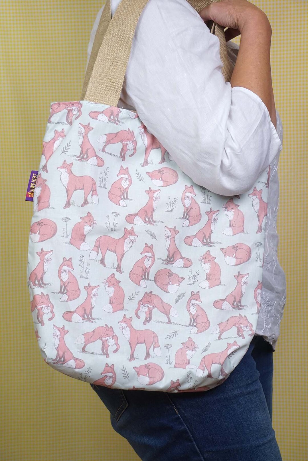 Personalisiert Baumwolltasche Mit Fuchs Design - Individuelles Geschenk Mit Namen