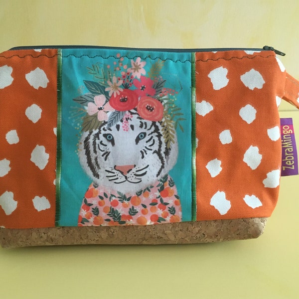 Cadeau tigre, cadeau pour amoureux des tigres, cadeau tigre blanc, trousse de toilette tigre, sac tigre, idée cadeau tigre, cadeau fête tigre, cadeau fête safari, tigre blanc