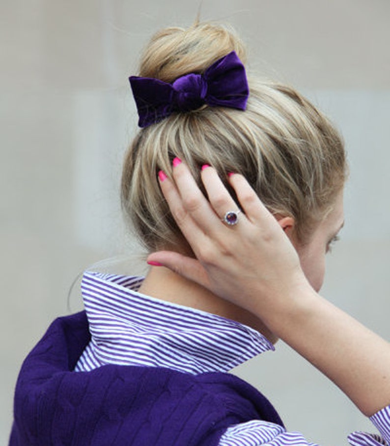 Royal Purple Bun Bow image 1