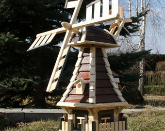Moulin à vent, moulins à vent, moulin à vent en bois avec éclairage solaire type 2.1