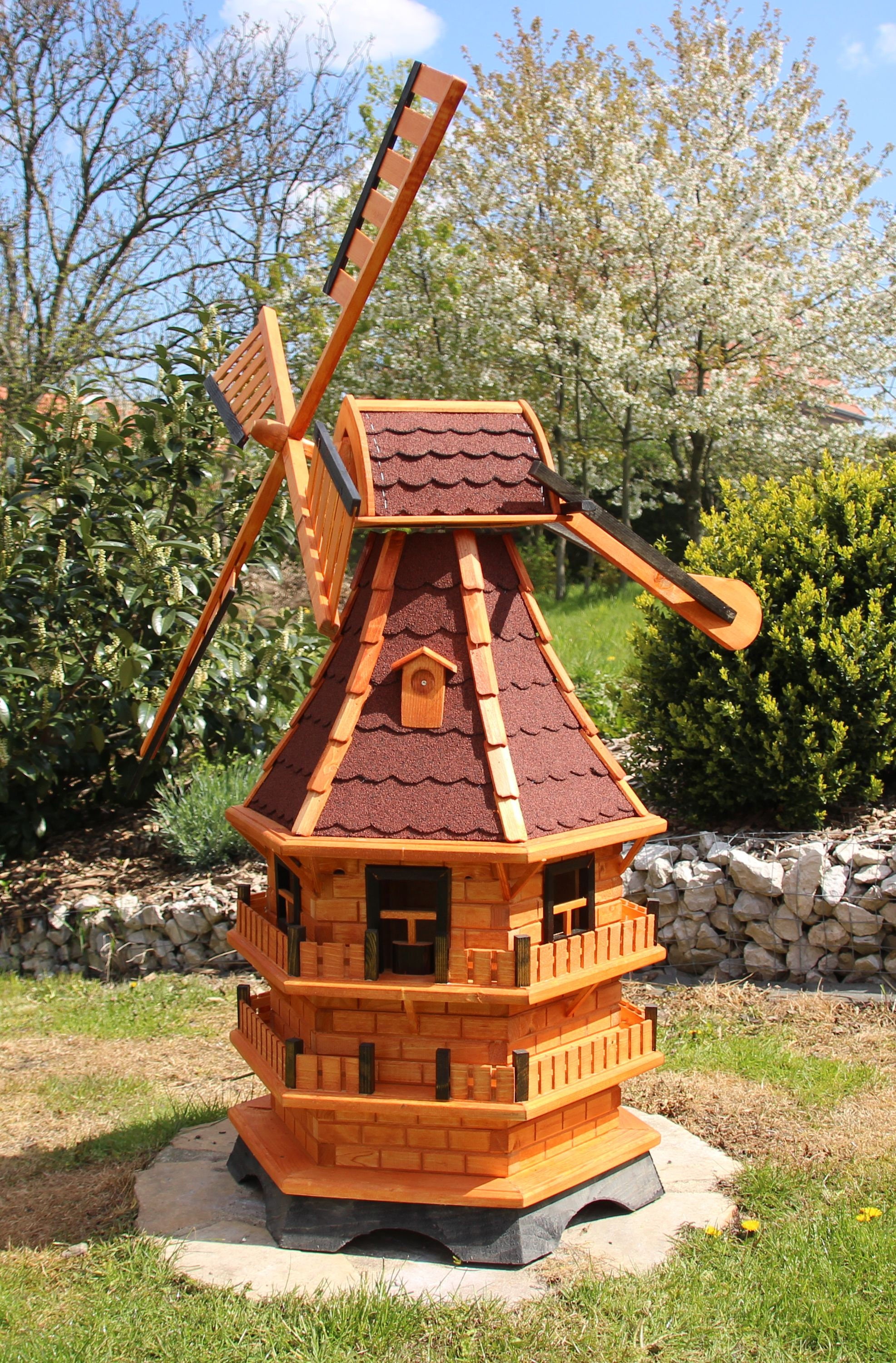 Solaire Moulin A Vent Jardin Exterieur, 213cm Sculptures Et Mobiles à Vent,  Globe en Verre avec Moulin à Vent Cinétique Moulin à Vent Jardin XXL, pour