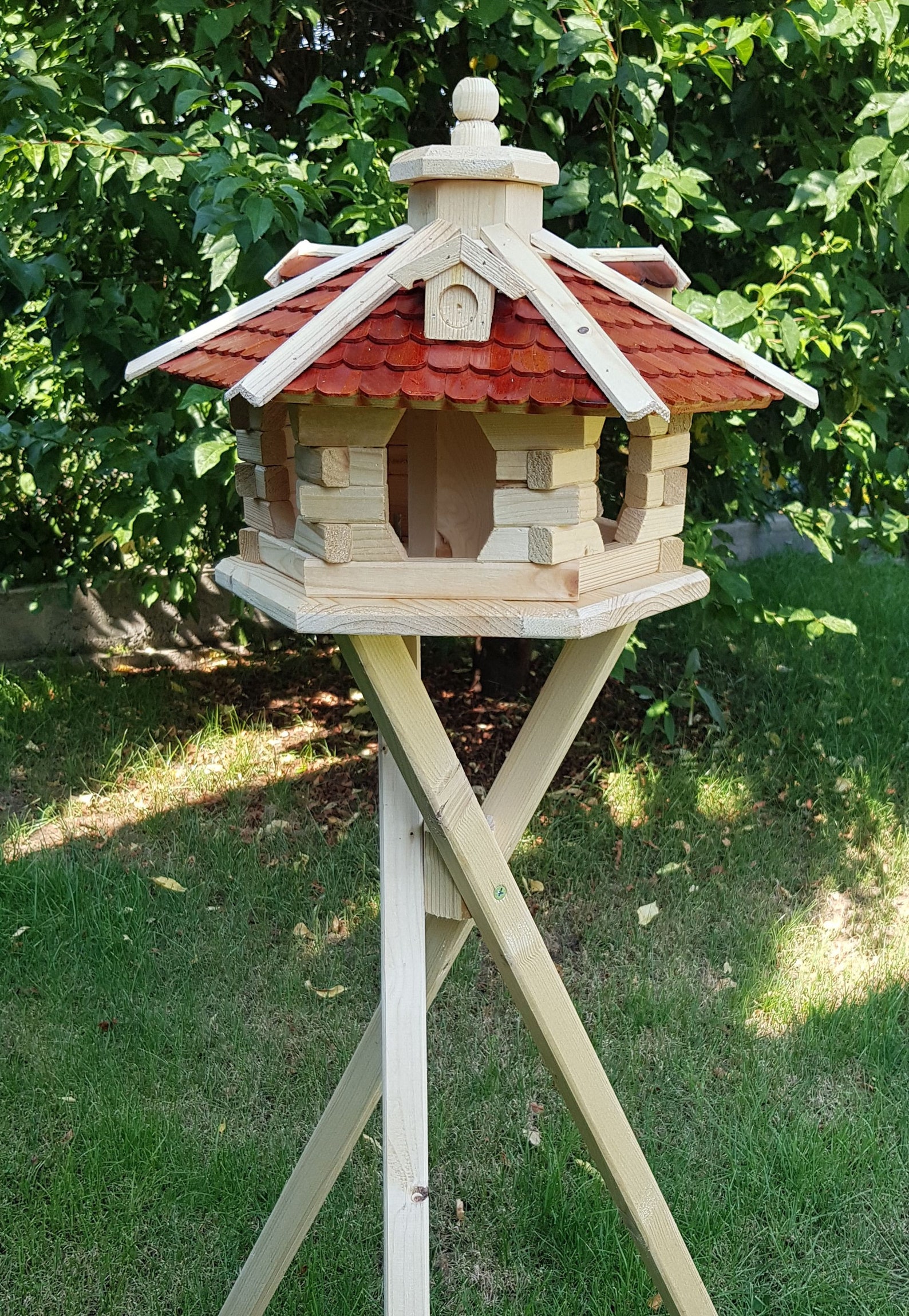 Birdhouse with stand and wooden shingles Birdhouse type 37 Etsy