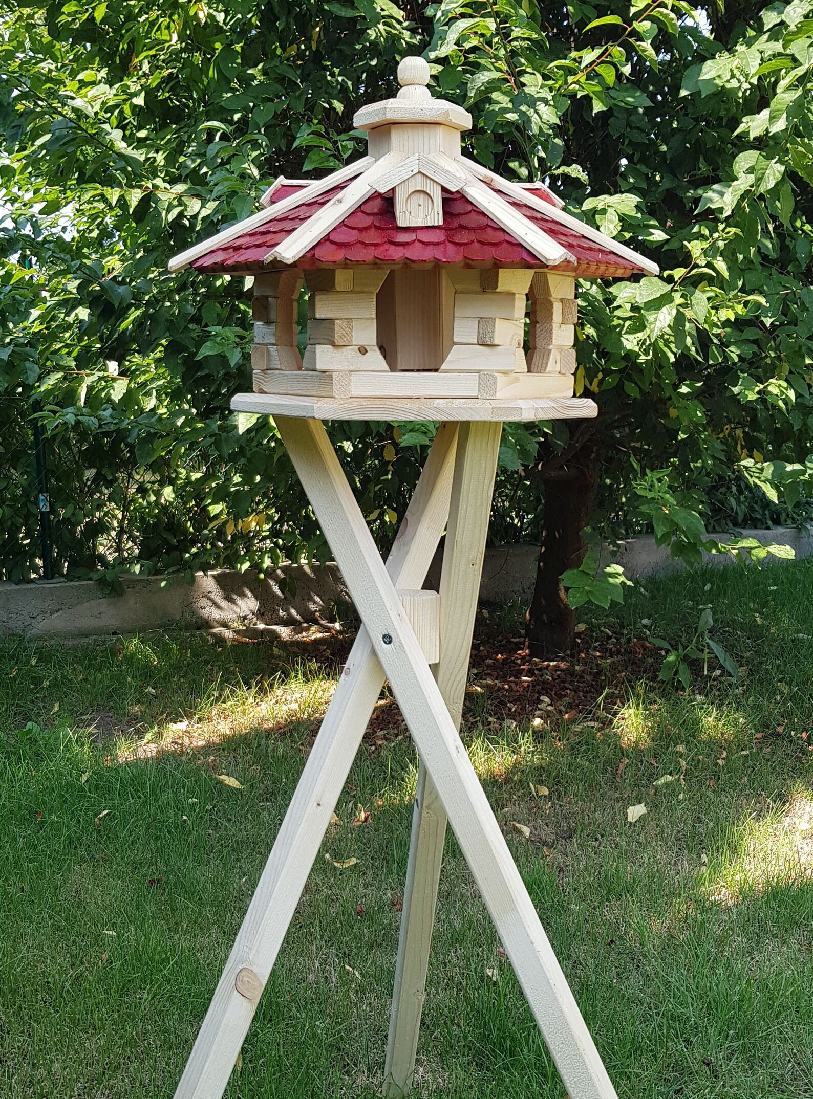Birdhouse with stand and wooden shingles Birdhouse type 37 Etsy