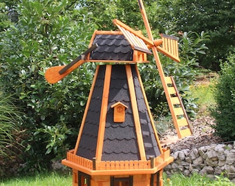 1.45 m windmill, windmills, wooden windmill with solar lighting type 23.1