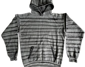 Striped & trimmed lace hoodie S