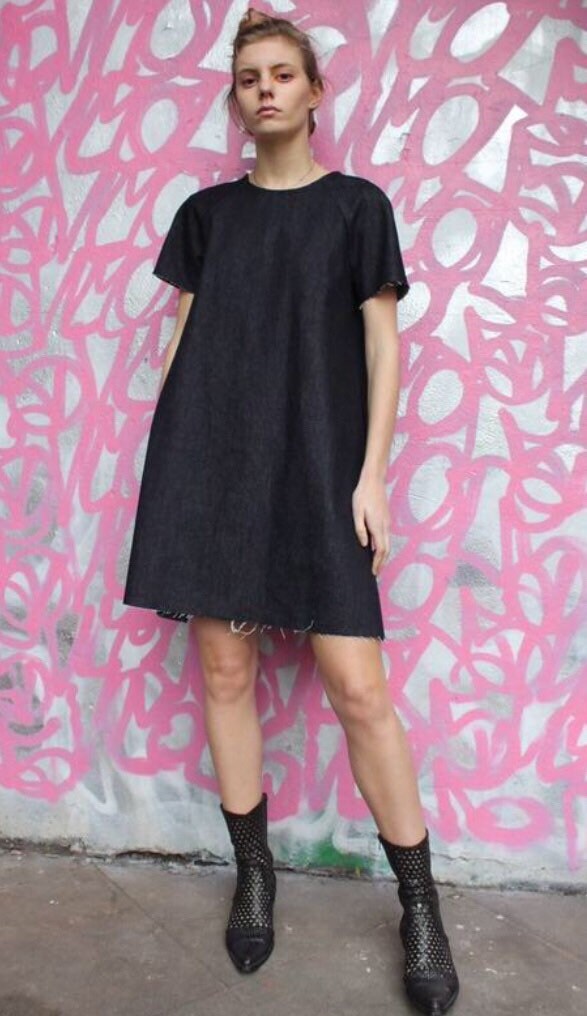 Denim Trapeze Shape Lotta Dress - Etsy 