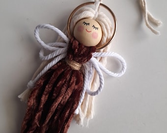 Macrame yarn Angel/Fairy Doll. Hanging Decoration. Handmade