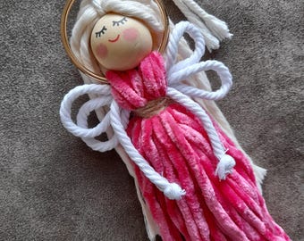 Macrame yarn Angel/Fairy Doll. Hanging Decoration. Handmade