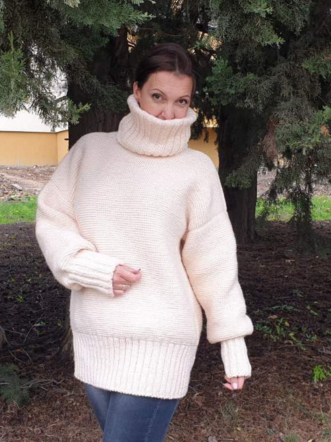 Beige Made-to-order Hand Knitted Unisex Blousewomen - Etsy