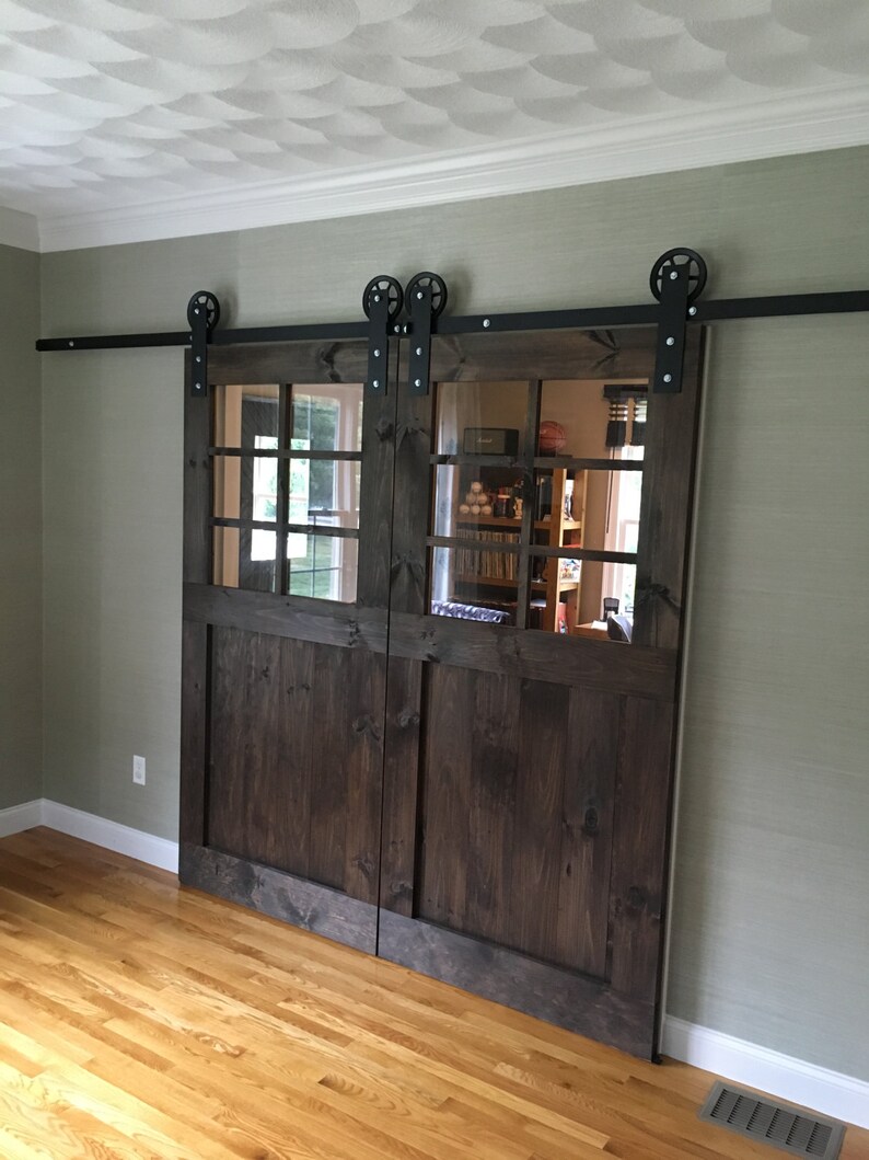Custom Rustic Barn Door with Windows Etsy