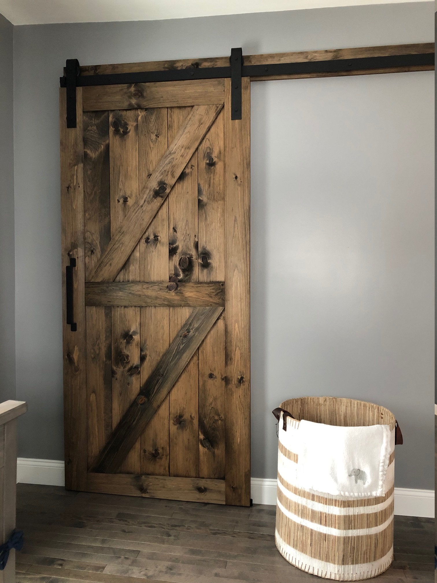 Custom Rustic Barn Door Double ZBrace with Border Etsy