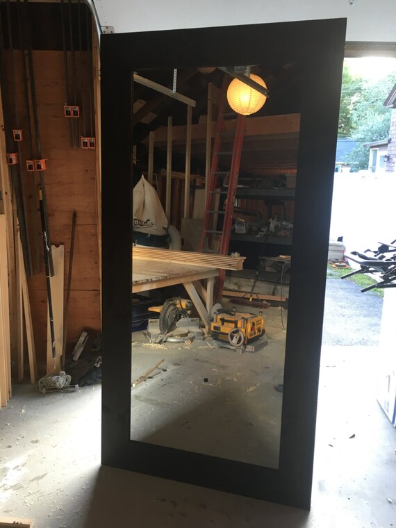 Rustic Barn Door With Full Length Mirror
