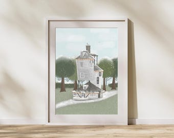 Wizarding World Christmas Magical House Digital Print | Digital Illustration