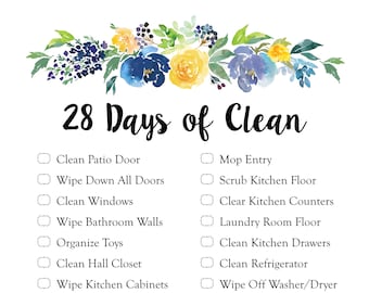 4 Week Cleaning Schedule