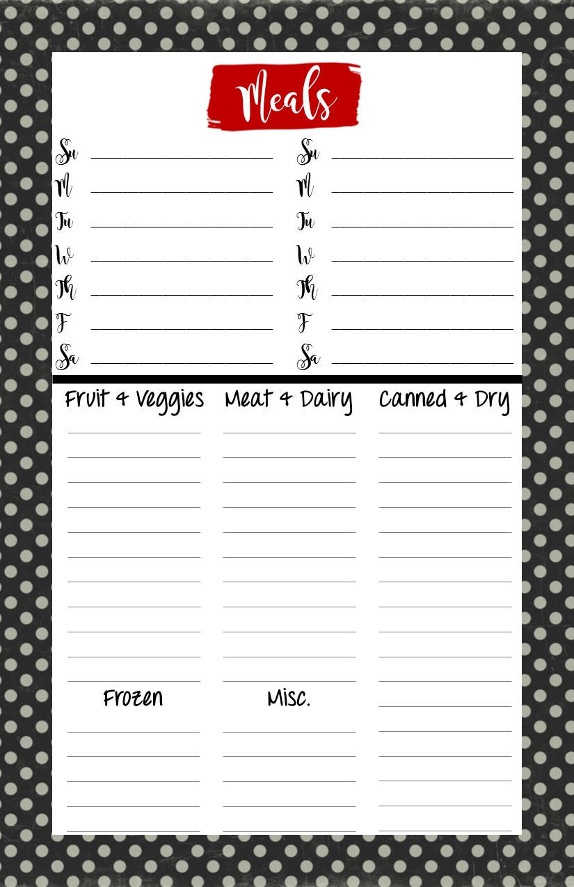 Meal Planning and Shopping List - Half Sheet - Etsy