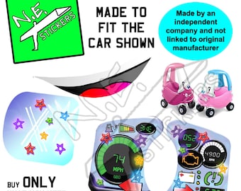 N.E.stickers new design decals SIZED TO FIT Little Tikes Princess / Rosy Cozy Coupe  toy car ride-on