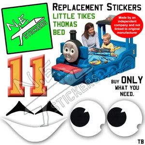 N.E.stickers Mouth, Eyes Brows, Number 1' stickers SIZED TO FIT Little Tikes Thomas The Tank Engine Bed Toddler Baby