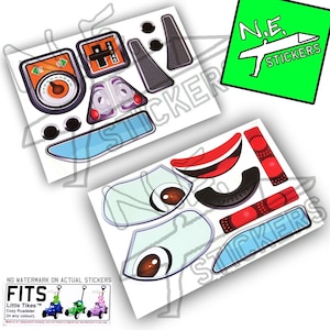 Replacement stickers SIZED TO FIT Little Tikes™ 2-in-1 Deluxe Cozy Roadster ride on toy car with parent push handle