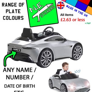ride on car number plates