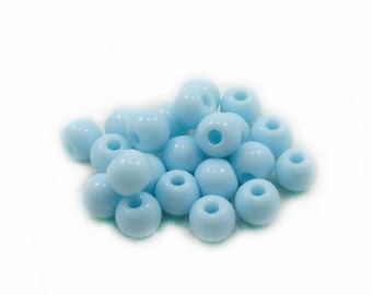 6mm Beads,  Blue Beads, 30pcs Beads, Acrylic Beads, Plastic Beads,  Light Blue Beads, Round Beads, Jewerly Making, DIY Beads
