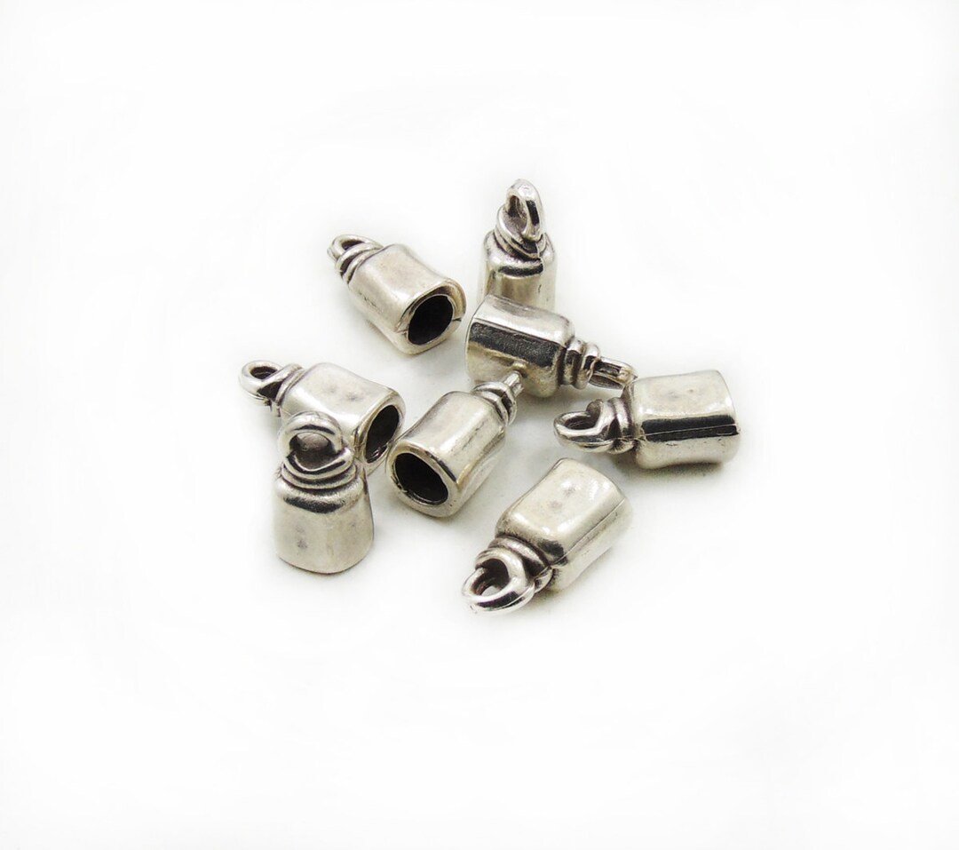 Leather Cord Ends, Antique Silver Cord Ends Caps, 17x10mm Cord Ends