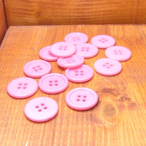 Pink Buttons, 28pcs Buttons, 20mm Buttons, Flat Round Buttons, Acrylic Buttons, Sewing Buttons, Crochet Buttons, Baby Buttons, DIY Buttons