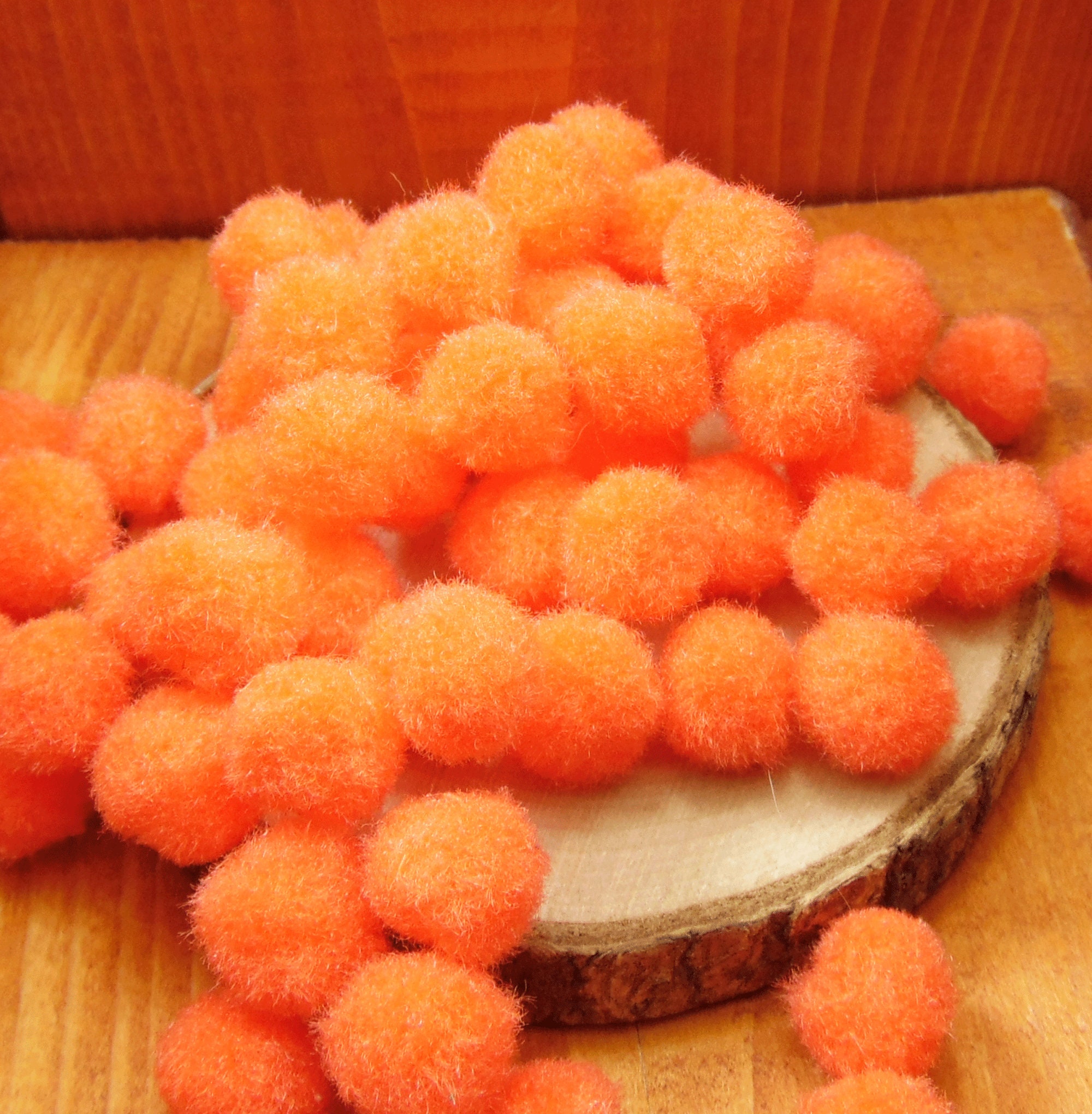 60pcs Pom Poms Dark Orange Pom Poms 15mm Pom Poms Acrylic Etsy Australia