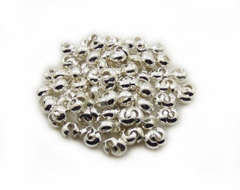 4mm Silver Color Crimp Beads, Crimp Beads Cover, 30pcs Crimp Beads, Jewelry Making, DIY Craft Supply