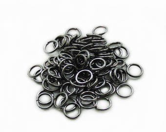 6mm Gunmetal Jump Rings, Open Jump Rings, Gunmetal Jump Rings, 30pcs Jump Rings, Jewelry Findings, DIY Jump Rings