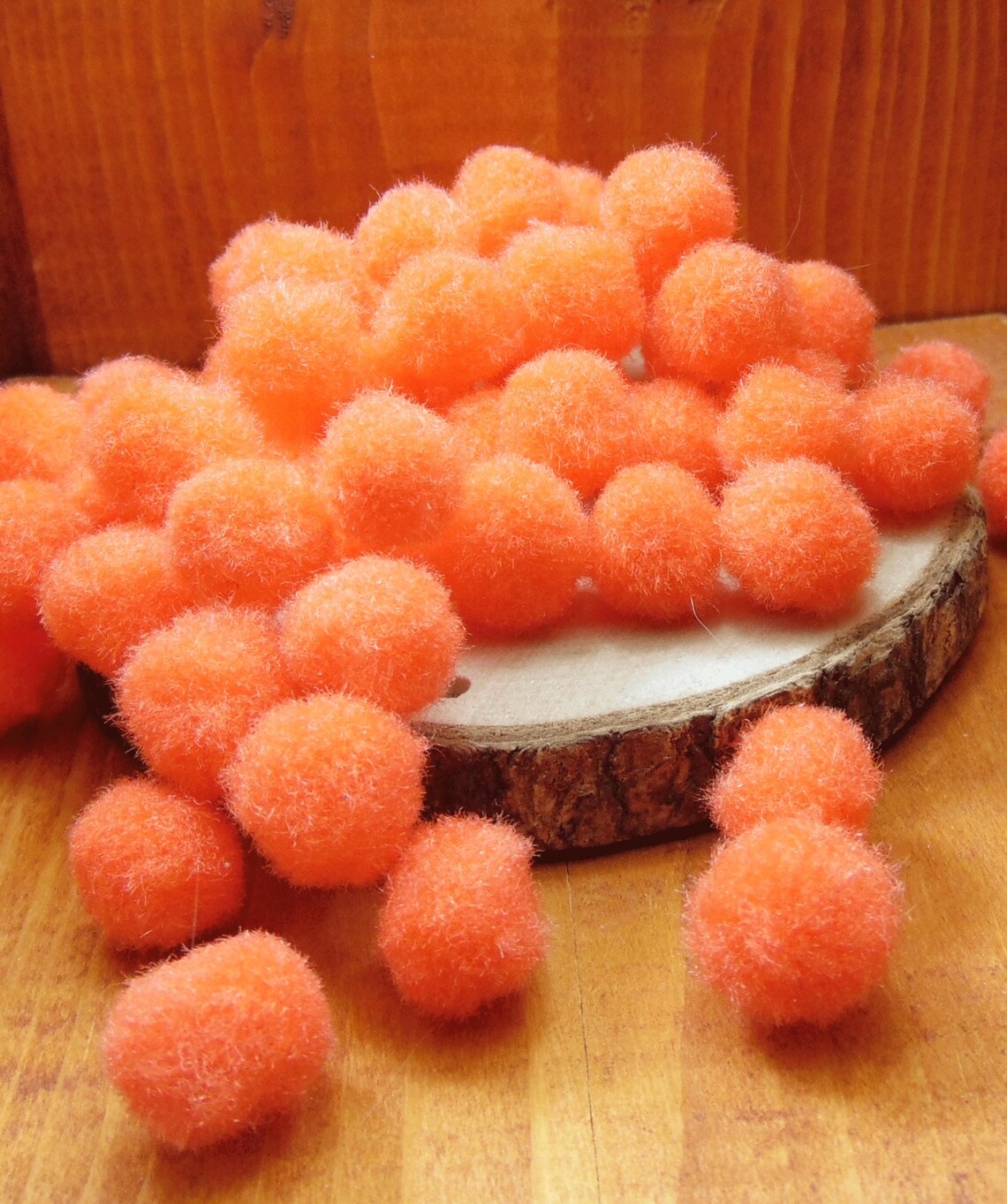 60pcs Pom Poms Dark Orange Pom Poms 15mm Pom Poms Acrylic Etsy