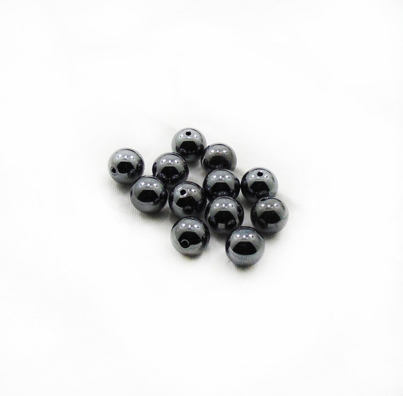 Hematite Beads 10mm Hematite Beads Non Magnetic 10 pcs Round Hematite Beads Jewelry Making DIY Craft Supplies