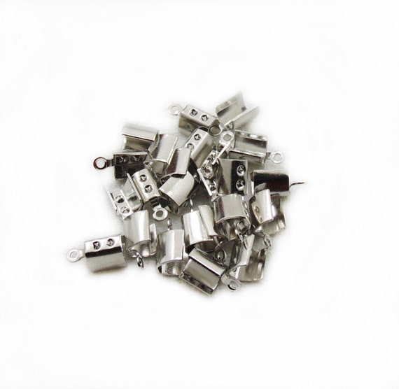 Ribbon End Clamps Ribbon Clamps Silver Tone Ribbon Clamps Etsy