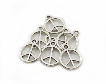 Peace Charm,  20pcs Charms, 15x12mm Charms, DIY Charms, Antique Silver Charms,Metal Charms, Jewelry Making