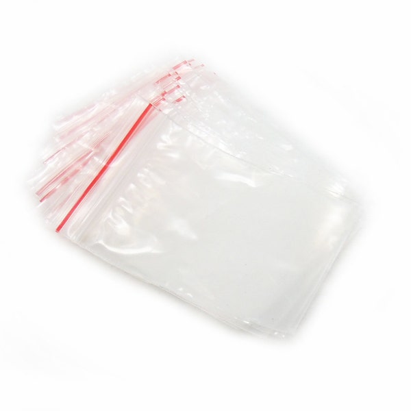 Zip Bags, 55pcs Bags, Clear Bags, Plastic Bags, Zip Lock Bags, 60x40mm Bags, Jewelry Bags, Beads Storage, DIY Zip Bags