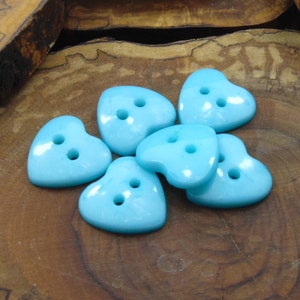 Light Blue Buttons, 13pcs Buttons, Heart Buttons, Acrylic Buttons, Baby Buttons, Sewing Buttons, Crochet Buttons, DIY Buttons