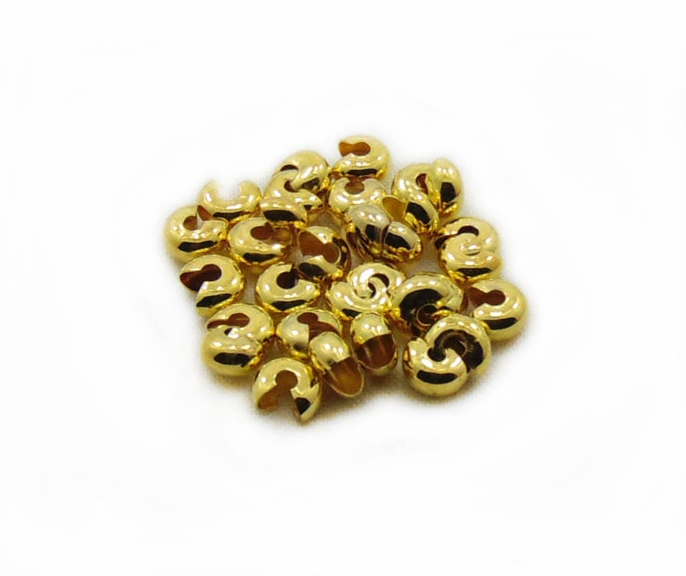 6mm Crimp Beads Gold Color Crimp Beads Crimp Beads Cover 25 Etsy Australia