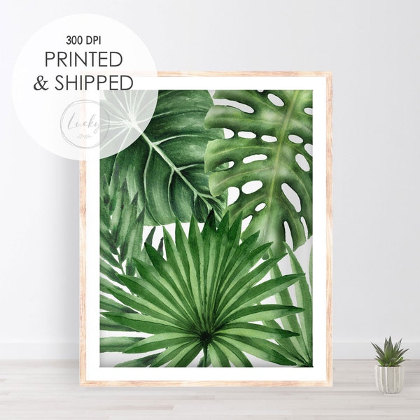Tropical Leaf, Large Palm Leaf, Tropical Leaves, Tropical Wall Decor, Minimalist Modern, Greenery Wall Art - Poster, Metal or Canvas Print