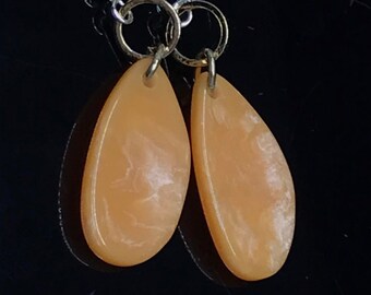 Orange acrylic earrings statement dangle