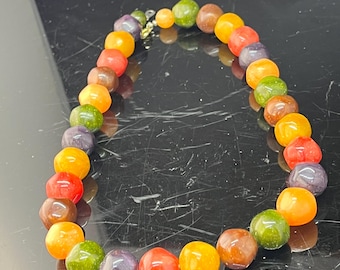 Vintage necklace multi coloured beads lucite retro