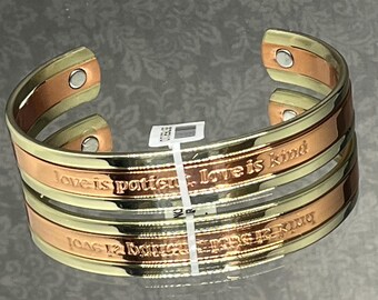 Copper cuff love patient kind wide bnwt