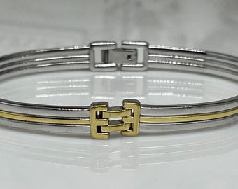 Modern  link vintage bracelet silver gold