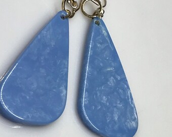 Blue acrylic earrings statement dangle