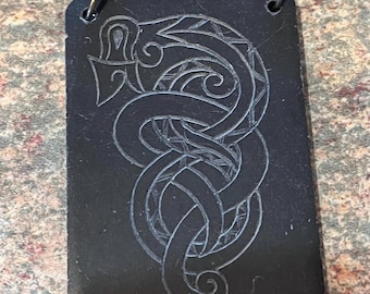 hand crafted Celtic pendant necklace slate mens gothic